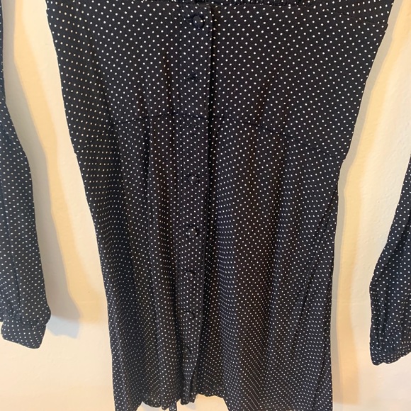 Polka Dot Deep V Neck Dress (S) - Picture 7 of 10